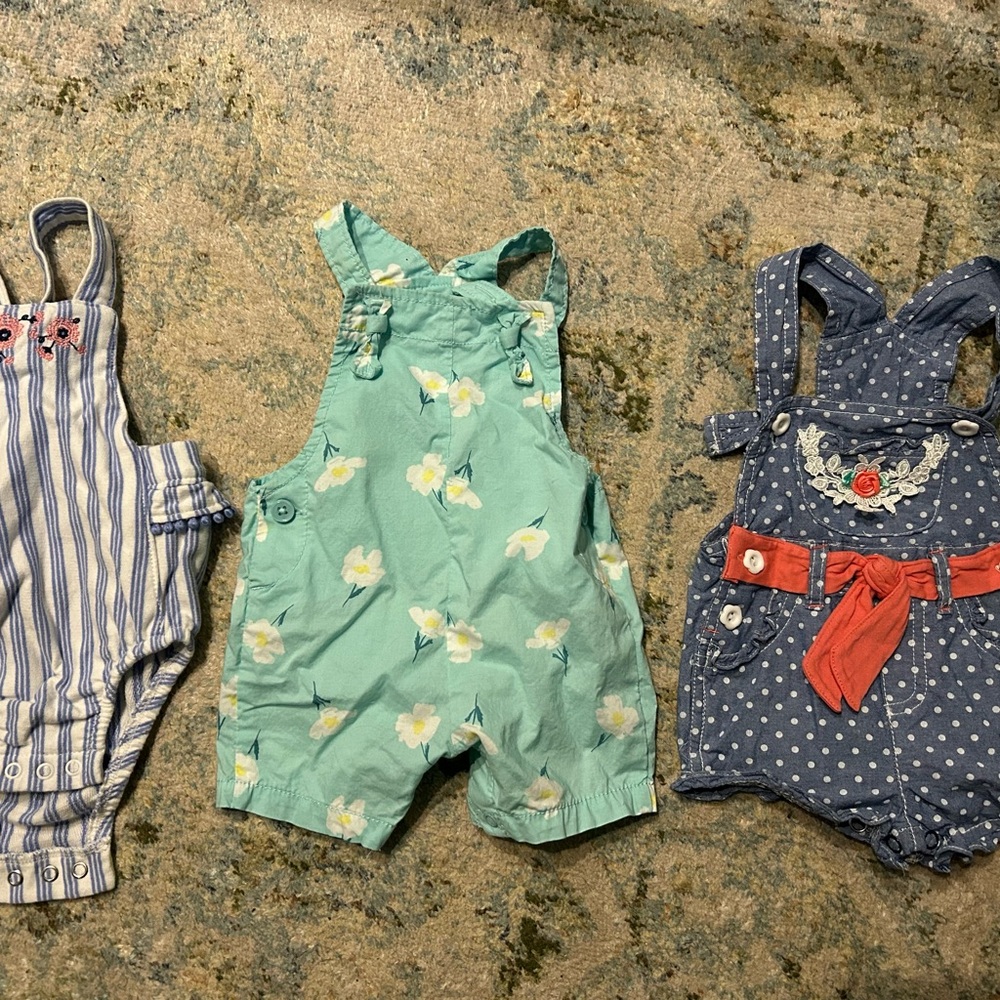Carter's Kids Overalls Set - Blue, Green, Navy